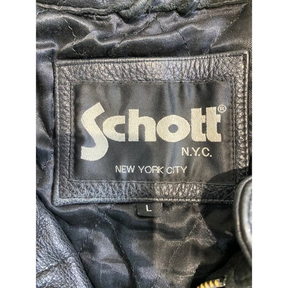 Vintage Schott Leather Jacket i500 Formula One Racing Black Coat - Picture 6 of 6